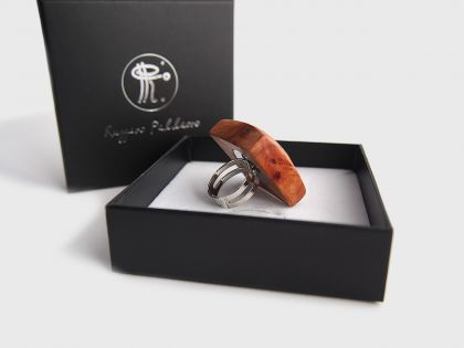 Briar burl cube ring