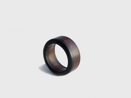Snakewood-ebony ring