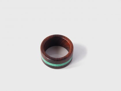 Malachite rosewood ring