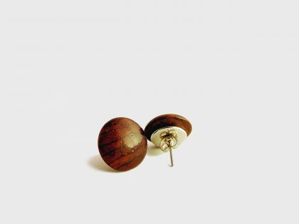 Cocobolo button earrings