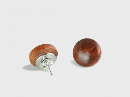 Amboyna burl button earrings