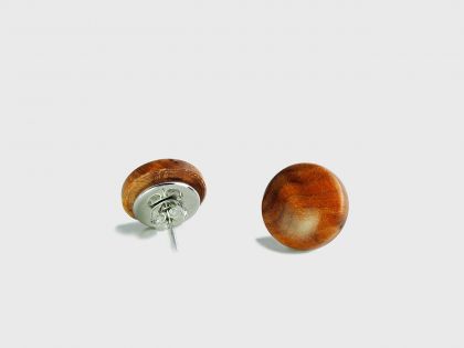 Thuya-burl-button-earrings