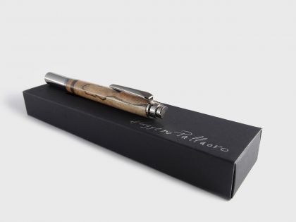 Young style roller pen in beech and porphyry