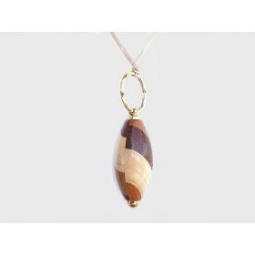 wood segmented pendant necklace