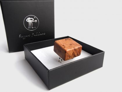 Thuya burl cube ring