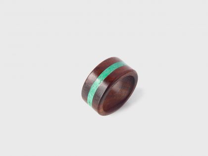 Malachite rosewood ring