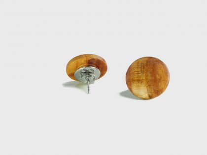 Burl button earrings