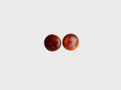 Amboyna burl button earrings