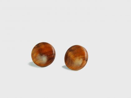 Thuya-burl-button-earrings