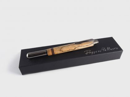 Young style roller pen in beech and porphyry