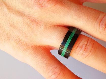 Malachite ebony ring